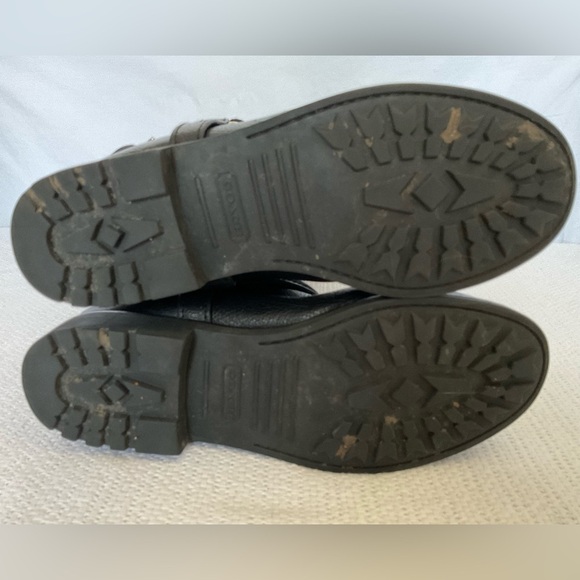 Coach Black Combat Moto Boots with Silver Accents - Picture 9 of 12